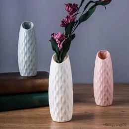 Plantadores Vasos Estilo nórdico Plástico Criativo Compacto Peça Central Olhar de Cerâmica Vaso de Flores para Mesa de Jantar Decoração de Sala de Estar em Casa R230621