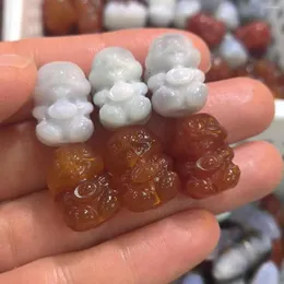 الأحجار الكريمة السائبة 10pcs/Lot Lot Natural Agate Croving مع حبات الإكسسوارات ذات الصلاة الحمراء بالجملة هدية المعلقات للعام