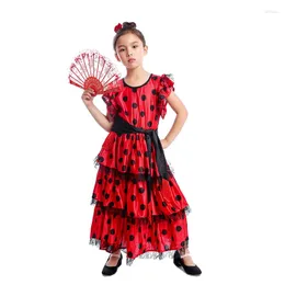 فتاة الفتيات الإسبانية Senorita Girls التقليدية فلامنكو راقصة الأطفال اللباس اللباس لباس هالوين للحفلات الحفلات.