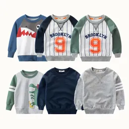 T Shirts 2023 Spring Autumn Children Sweatshirt For Boys 100 Cotton Dinosaurs Cartoon Kids Casual Sport Clothes Home Clothing 230620