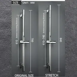 Andra kranar duschar ACCS Justerbar duschstång Lyftstång Utdragbar väggmontering Kolumn 3 Spray Head Chrome Badrum Riser Slide 230620