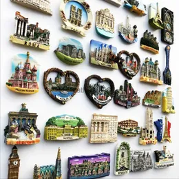 European Italy France Prague Paris Countries Roma Croatia Magnet Refrigerator Stickers Decorative Handicrafts Collection Gifts L230621