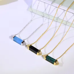 Colar de barra horizontal tendência da moda S925 banhado a prata ouro 18k temperamento minimalista estilo europeu e americano colar de equilíbrio de pavão versátil