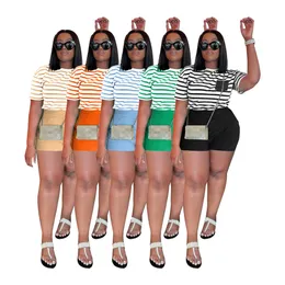Designer Tracksuits Summer Outfits Women Two Piece Set Short Sleeve Rands T-shirt och Shorts Matchning Set Casual Sportswear Bulk Wholesale Clothes 9961