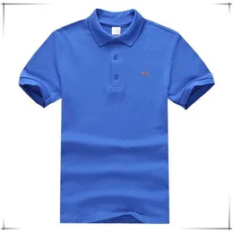 새로운 남자의 짧은 소매 여름 폴로 셔츠 100%면 뜨거운 판매 Harmont Solid Slim Fit 13 색 Blaine 통기성 부드러운 셔츠 TBSC
