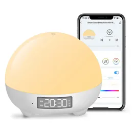 Monitor dziecka Smart White Noise Machine Sleep Dźwięk 16 milionów kolorów Nocne światła 34 Kojące dźwięki z wykrywaniem płaczu 230620