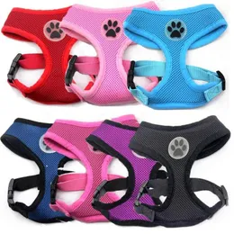 DHL New design Soft Air Mesh pet Dog Harness with Paw Label Popular Pet Harness belt Free shipping good quality 15pcs