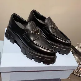 여자 로제 신발 캐주얼 스니커 드레스 신발 패션 럭셔리 디자이너 초콜릿 브러시드 가죽 로퍼 플랫 브랜드 블랙 특허 R263S