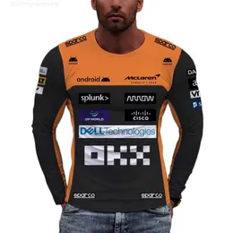 티셔츠 2023 F1 시즌 McLaren 레이싱 팀 티셔츠 슬리브 스포츠 어린이 티 셔츠 포뮬러 원 팬의 옷