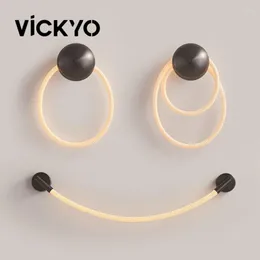 Candeeiro de parede VICKYO Moderno Interior Lâmpadas LED Tira Criatividade Luminárias Itens Decorativos Para Sala De Estar Quarto Decorar Casa