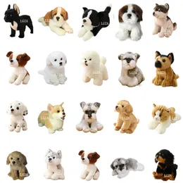 Плюшевые куклы, такие как настоящая склонная симуляция кошачья собака плюшевая куколка, наполненная чистыми цветами, спальня декор котенок, игрушки для животных, дети, рождественский подарок 230621
