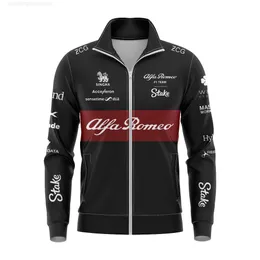Erkek Ceketleri Alpha Romeo F1 Yarış Takımı Ceket Formül Formula Bir fermuar sweatshirt Kadın Stand Boyun Siyah Kat Plus Boyut