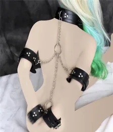 革の手錠襟セットボンデージSMセックスおもちゃ代替拷問装置マスターセックスサプライズカップル浮気ボンデージ