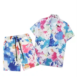 LUXURIÖSE Designer-Hemden Herrenhemden Anzug Hawaii Blumenbriefdruck Strandhemden Herren-Designer-Seidenhemden Shorts M-3XL II