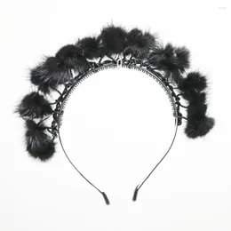 Saç Aksesuarları 2023 Kış tarzı moda kürk ponpon kafa bandı tam kafa saç bantları