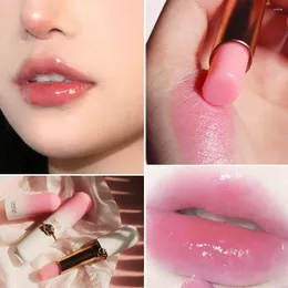 Läppglans persika rosa färg kristall temperatur förändring läppstift flicka fuktgivande långvarig makeupvård reparation