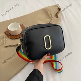 Designer Camera Bag Marc Square Bags With Rainbow Strap Shoulder CrossBody Bag Fashion Women Leather Luxury Tofu Bag Classic Female Purses 230622