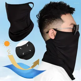 Motorcykelhjälmar utomhus cykling bandana mesh ansikte täcker halv mask hängörs is silkes hals gaiter cool rör halsduk sport springa vandring