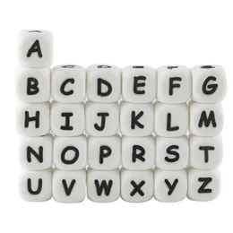 Baby Teethers Toys Kovict 100pcs Alphabet English Silicone Letter Beads 12mm Teether Accessories For Personalized Pacifier Clips Teething Toy 230621