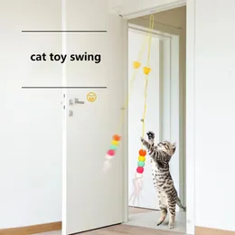 Simulering Caterpillar Mouse Cat Toy Hanging Door Type Dractable Cat Scrating Rope Cat Interactive Toy Funny Pet Supplies