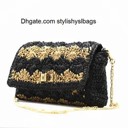 Evening Bags Fan-faced straw woven bag casual fashion woven one-shoulder messenger bag 2021 summer vacation style female straw bag