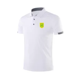 FC Nantes 남자와 여자 폴로 패션 디자인 소프트 통기성 메쉬 스포츠 티셔츠 야외 스포츠 캐주얼 셔츠