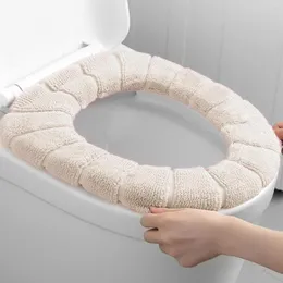 Coprisedili copriwater Cover Warm Houden Pompoen Patroon Closestool Mat Breien Zachte O-Vorm Pad Toiletbril Wasbare Badkamer Accessori