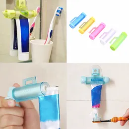 حامل شريك متداول من البلاستيك مع شنق معجون معجون الأسنان موزع الحمام موزعات موزعات