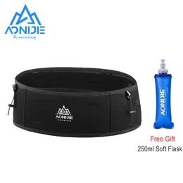 Utomhusväskor Aonijie Running Midjeväska Män Kvinnor Invisibel Trail Belt Hydration Pack Telefonhållare Gym Fitness Marathon W938S 230621