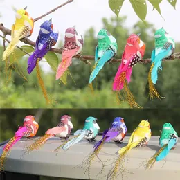 Dekorativa föremål figurer 6st konstgjord fjäder fågel falska fåglar jul dekoration skum djur bröllop hem trädgård prydnad present hantverk modell 230621