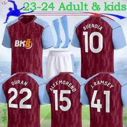 23 24 Aston Villaes Soccer Jerseys Kamara Watkins Buendia 2023 2024 Hemröd bort McGinn El Ghazi Douglas Luiz Mings Konsa Cash Football Shirt Men Kids 16-XXL