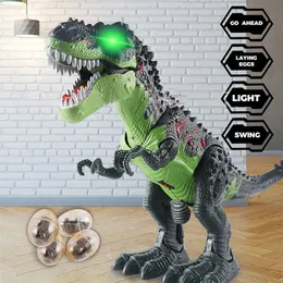 ElectricRC Animals Electric RC Spray Dinosaur Toy Tyrannosaurus Rex Walking Roaring Model Remote Control Toys For Kids Gifts 230621