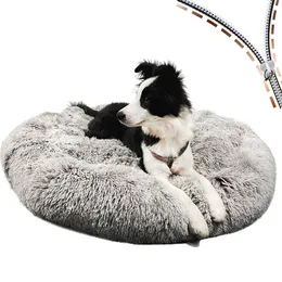 Wyjmowane łóżko dla psa długie pluszowe łóżka dla małych dużych psów Sofa Sofa Winter Warm Pet hodera puszysta mata do spania