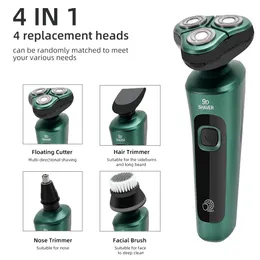 Electric Shavers USB Rechargeable Multi-function Electric Shaver LCD Digital Display Three-head Floating Razor Beard Trimmer Hair Cutting Machine 230621