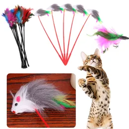 1/5pcs Funny Cat Stick Wire Toy Pet Dog Cat Teaser Wand Solid Colourful Toy Dragonfly with Bell for Cats Pet Products