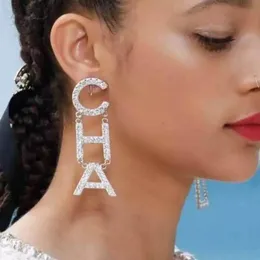 Dangle Chandelier fashion women's temperament alloy letter CHA long earrings star same simple Earrings Jewelry Party Gift 230621