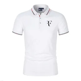 Męskie T-shirty Nowe Roger Federer Mens Polo koszulka Polo Polo Polo Lose Button Short Sleeve Sports Golf Shirt