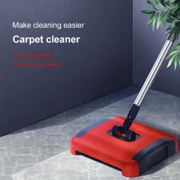 Hand Push Sweepers Carpet Floor Sweeper Cleaner Automatic Broom for Home Office Rugs Dust Scraps Paper Cleaning with Brush 230621