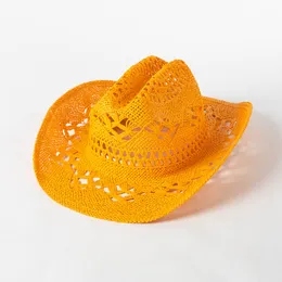 Cloches Cowboy Hat 2023 Hollow Out ręcznie robione słomkowe męskie podróż na świeżym powietrzu UNISEX Solid Western 230621