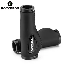 Bike Handlebars Components ROCKBROS Cycling Handlebar MTB Bicycle Grips Double Lock Rubber Anti skid Shock absorbing Soft Accessories 230621