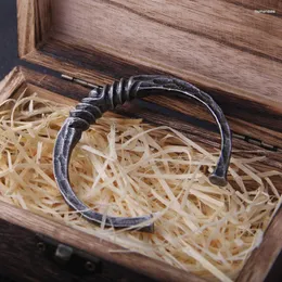 Länkarmbandkedja ankomst järnfärg vikingar armband med trälåda som presentlink raym22