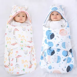 Sleeping Bags Winter born Baby Wrap Blankets Cartoon Envelope For Sleep Sack Thick Cocoon for 06 Months 230621