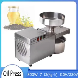 S9 220V/110V Automatisk rostfritt stål Oilpressare Tung intelligent kommersiell kallpress Oil Machine Sunflower Seed Peanut