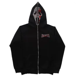 Mens Hoodies Sweatshirts Zip Hoodie Demon Goth Sweatshirt Spor Paltosu Gotik Y2K Uzun Kollu Büyük Boy Hoodie Ceket Hoodies Emo 230620