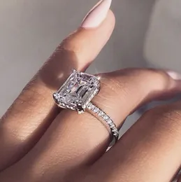 Pierłdy ślubne Vecalon Elegancka obietnica Pierścień 925 srebrne srebrne oświadczenie impreza pierścień diamentowy pierścionki dla kobiet biżuteria