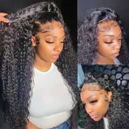 Lace Front Human Hair Wig 30 Inch Brazilian Kinky Curly For Black Women 13X4 Curly HD Transparent Lace Frontal Closure Wig