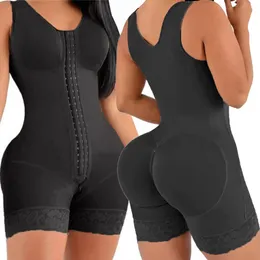 Midja mage shaper fajas colombianas efter kirurgi Shapewear High Compression Slimming Belt Women Plat mage Butt Lifter Bod Zipper Crotch 230621