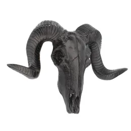 Decorative Objects Figurines Sheep Skull Home Decor Ram Curled Horns Wall Hanging Wall Mounted Giraffe Sculpture Wildlife Animal Head Wall Decor Ornaments 230621