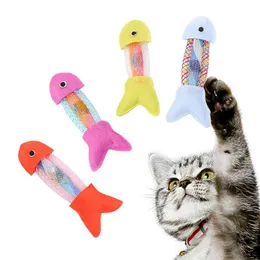 1pc Pet Products Fish Cat Toys Cat Chewing Toy Cloth Silvervine Fish Shape Kitten Chew Toy Cat Teething Toy Pet Accessories