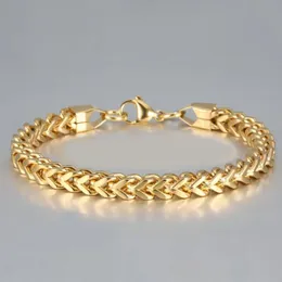 Rostfritt stål kubansk kedjearmband för män kvinnor hip hop guld silver tjock kedja armband trottoarkant kedja armband trend smycken 21 cm